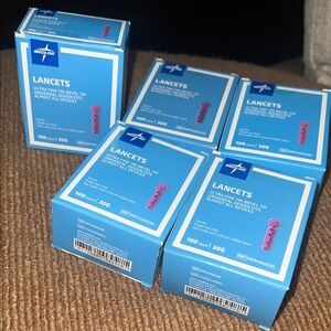 Lot of 5: Medline Lancets Ultra-Fine Tip 100 Count 30g